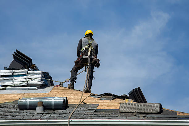 Professional Roofing technician working in Howe, IN